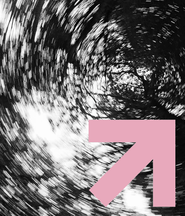 Radial motion-blur with an upward arrow — direction